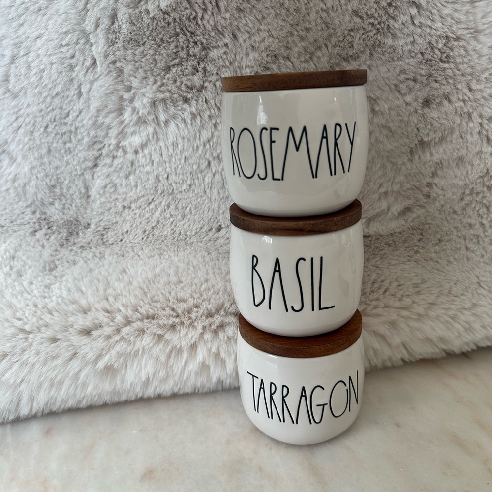 Rae Dunn Ceramic Spice Jars with Wood Lid - Picture 5 of 7